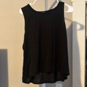 Women's Black Sleeveless Layered Tank Top